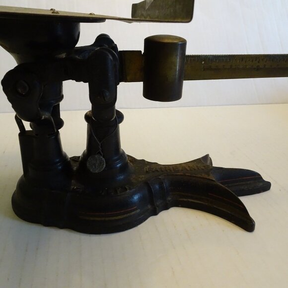 United States Postal Office Scale 4 lb. Limit Fairbanks  - Cast Iron & Brass - Picture 4 of 12